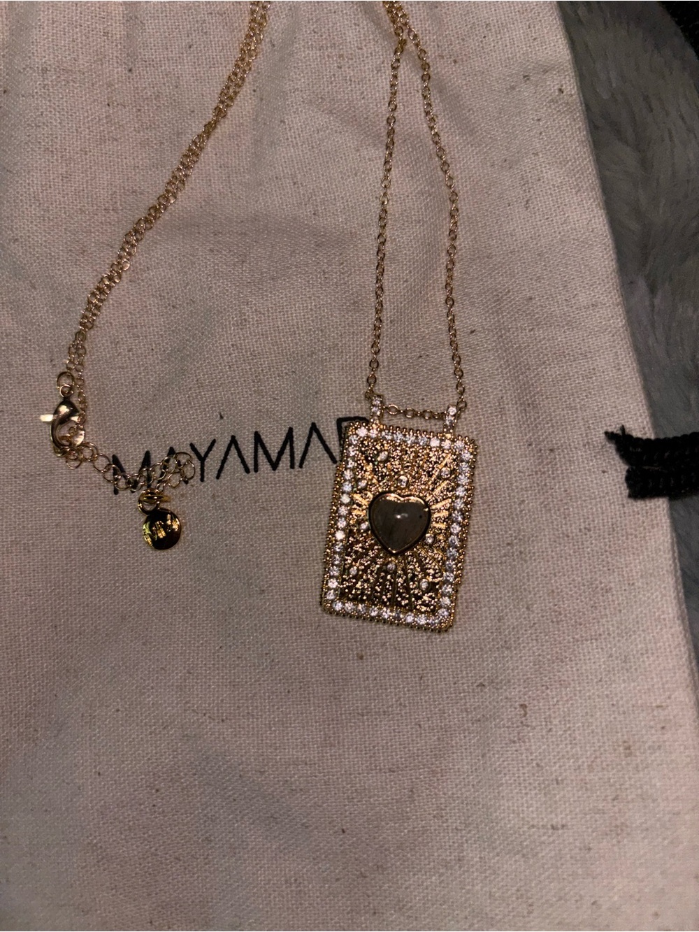 MAYAMAR 24K Gold Heart Necklace - Picture 3 of 4